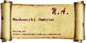 Medveczki Ambrus névjegykártya